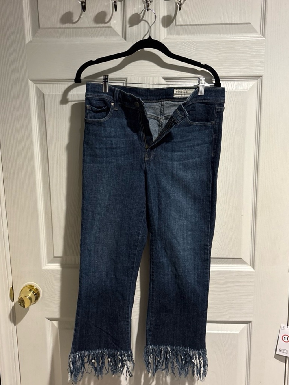 Pistola Frayed Hem Dark Blue Jeans